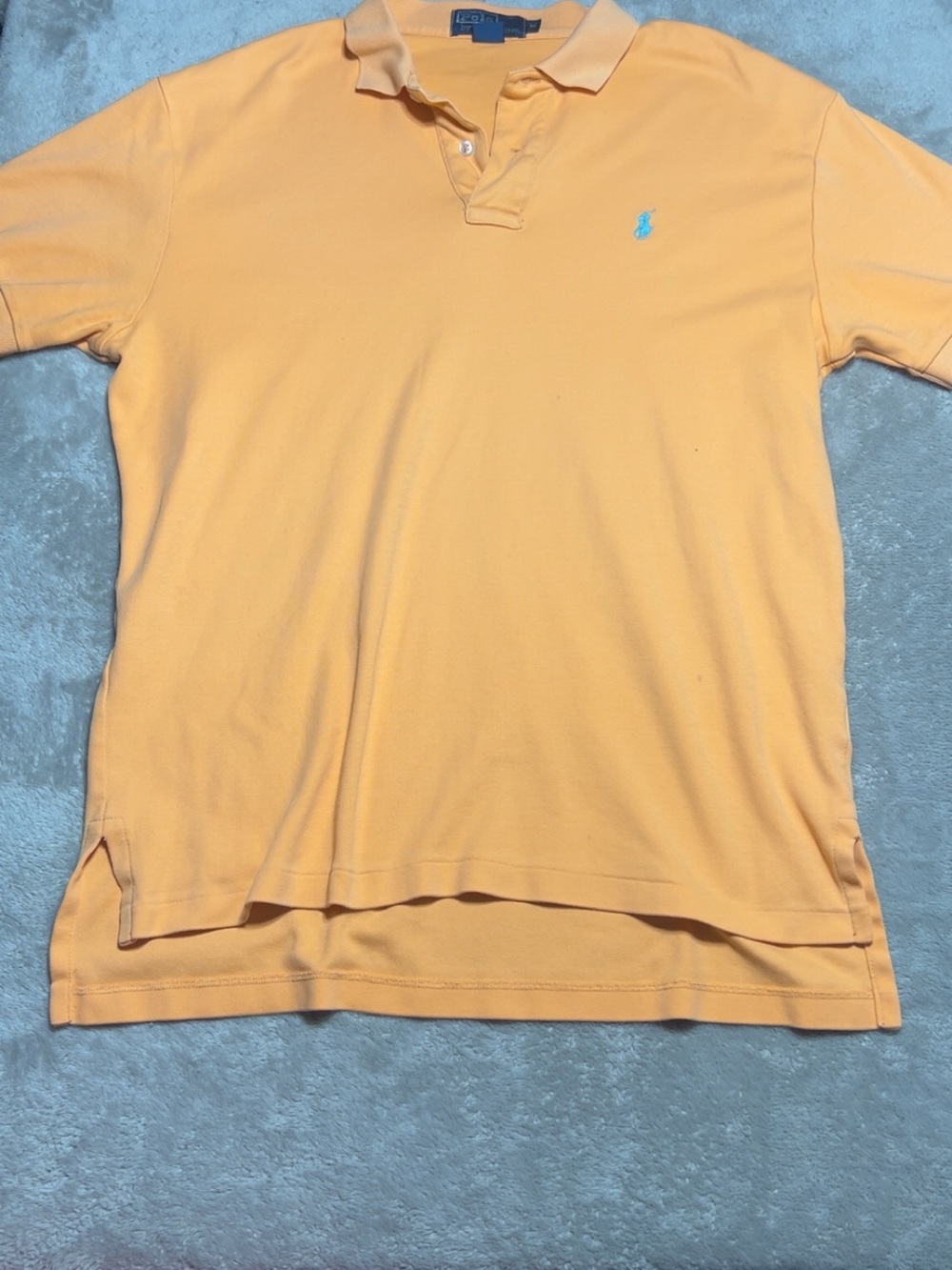 Ralph Lauren Peach/Light Orange Polo with Sky Blue Pony